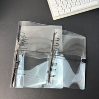Hochwertige 20mm Größe Runde schwarze Ringe A5 A6 PVC Clear Budget Binder Planer Cover Journal Ordner Organizer mit Gummiband