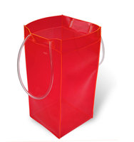 Personnalisé PVC Noir Vin Fourre-Tout Refroidisseur Glace Sac Bouteilles champagne sacs Avec Tube Poignée
