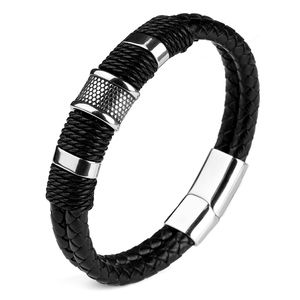 Bracciale in Pelle con Chiusura in <span class=keywords><strong>Acciaio</strong></span> Inossidabile Personalizzato per <span class=keywords><strong>Uomo</strong></span> - Product Image 6