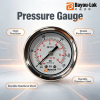 Pengukur Tekanan Stainless Steel 316 1/4in 0-25 bar Sambungan untuk Pengujian Tekanan Pipa Industri