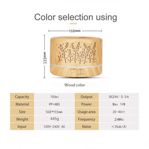 เครื่องกระจายกลิ่นอโรมาลายไม้ 700 มล. พร้อมไฟสำหรับใช้ในบ้าน - Product Image 5