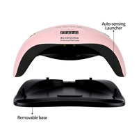 Sèche-ongles électrique à arc LED portable 168W avec support de téléphone intégré, capteur intelligent, plaque de base amovible