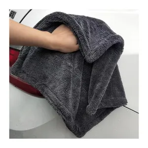 Eco-friendly Edgeless microfiber twisted car wash towel double drying microfibre 1300gsm microfiber twisted car wash towels