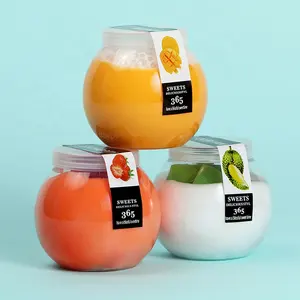 Yoghurt Jar Baked Bran Mousse Pudding Jar Plastic Jelly Planet Cups Fruit Star Ball Cup With Lid