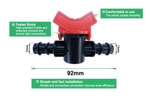 Vanne de dérivation DN16 pour ruban d'irrigation <span class=keywords><strong>goutte</strong></span> <span class=keywords><strong>à</strong></span> <span class=keywords><strong>goutte</strong></span>, mini-connector en plastique pour système d'irrigation <span class=keywords><strong>goutte</strong></span> <span class=keywords><strong>à</strong></span> <span class=keywords><strong>goutte</strong></span> en serre agricole - Product Image 4