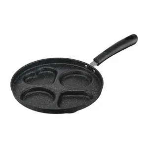 2024 New 3/4 Grid Loving Heart Non-stick Breakfast Frying Pans Flat Bottom Grill Pan Egg Burger Omelette Frying Pan