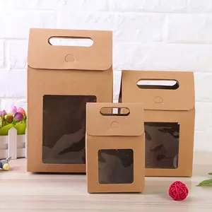 Fast Delivery Custom Luxury Kraft Paper Bag With Logo Print In Packaging Bags With Clear Window