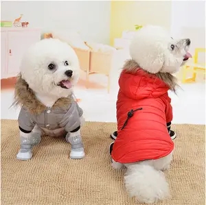 制造商批发纽扣设计棉冬季保暖宠物狗外套
