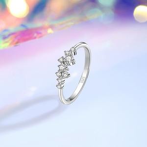 防水真925纯银女士结婚承诺戒指闪亮锆石戒指高级珠宝制造厂 - Product Image 2