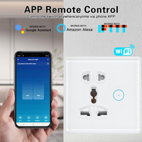 Enchufe Inteligente WiFi Tuya para Reino Unido, Compatible con Alexa y Google, Control Remoto con Temporizador, Enchufe de Pared ABS para el Hogar, 240v 13A, Enchufe Inteligente para Luz