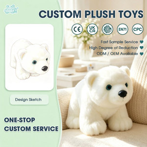 Peluche personnalisée Ours polaire, jouet en peluche, personnalisation ODM/OEM, poupée animale en coton PP doux pour cadeau d'enfant, ornement de maison - Product Image 1