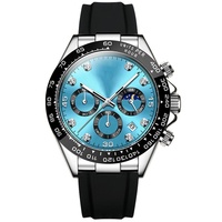 Jam tangan Quartz Stainless Steel pria, arloji kulit 20mm merek desainer mode terkenal murah