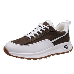 Men's Chunky Platform Sneakers - Lace-Up Leather Casual Walking Shoes with Non-Slip Sole - Product Image 5