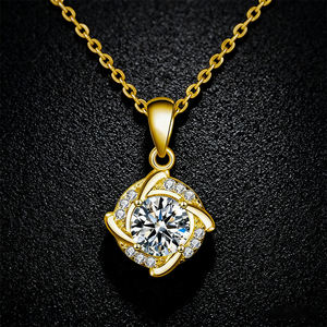 Collar de Moissanita con Diseño de Molino de Viento, Plata de Ley 925, Colgante de 1 Quilate - Product Image 1