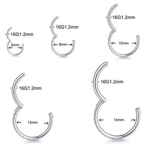 <span class=keywords><strong>Gaby</strong></span> ASTM F136 Joyería de titanio de grado implante para piercing de nariz y septum, Clicker de titanio dorado 20g, Joyería corporal para piercing - Product Image 2