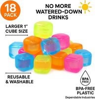 Glaçons réutilisables de 2,5 cm, cubes de glace carrés en plastique colorés, glaçons recongelables pour les boissons