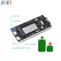Adaptateur sans fil USB 2.0 Type-A vers Mini PCI-E MPCIe avec support pour 1 carte SIM, 2 antennes et étui de protection pour module modem 4G 3G LTE WWAN