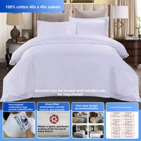 Housse de couette blanche 100% coton de haute qualité hôtel cinq étoiles produit de lit simple literie en gros de qualité supérieure