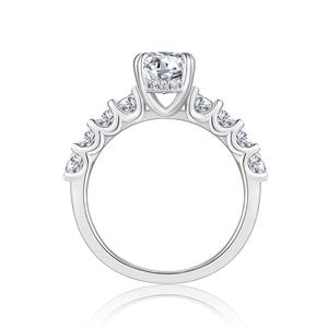 Fabbrica originale all'ingrosso gioielli da donna eleganti anelli sottili Moissanite anelli d'<span class=keywords><strong>argento</strong></span> taglio ovale grandi gemma anelli classici - Product Image 6