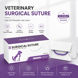 Suturas Quirúrgicas Veterinarias Absorbibles PGA PDO Catgut <span class=keywords><strong>PDS</strong></span> PGLA, Suturas Veterinarias de Polidioxanona Dexon con Agujas - Product Image 2