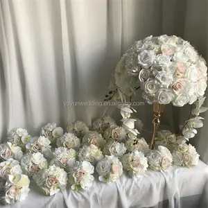 G-024花卉设计4英尺优雅花环花卉装饰白色婚礼花卉跑步者