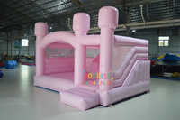 Château gonflable rose en PVC de petite taille pour mariage et fête, à vendre
