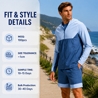 Ensemble veste et short en nylon léger pour homme OEM, respirant, séchage rapide, vêtements de sport pour la course à pied, l'entraînement, les activités de plein air, fournisseur de vêtements de fitness
