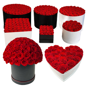 Roses <span class=keywords><strong>éternelle</strong></span>s stabilisées personnalisées avec logo dans une boîte ronde, carrée ou en forme de cœur pour la Saint-Valentin, la fête des mères, Noël, cadeau - Product Image 2