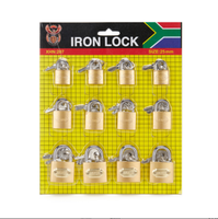 20-25-32 d'or et en laiton couleur fer 12 pcs carte stock cadenas