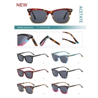 Lunettes de soleil en acétate, design tendance, protection oculaire haut de gamme pour l'extérieur, monture multicolore et multi-motifs