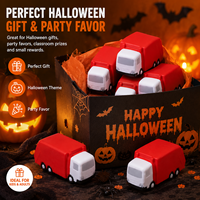 Jouet anti-stress en PU souple en forme de camion pour Halloween et Noël, petit cadeau, logo personnalisé, emballage couleur, OEM ODM, vente en gros d'usine