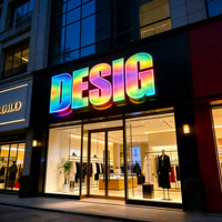 Letras RGB Iluminadas en 3D, Letrero Personalizado con Programación RGB, Letrero Comercial con Control Remoto para Decoración de Tiendas en Exteriores