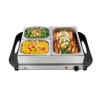 Appareils électriques modernes Cuisine Acier inoxydable Plateau électrique pour aliments chauds Ensemble de chauffe-buffet Équipement de restauration commerciale