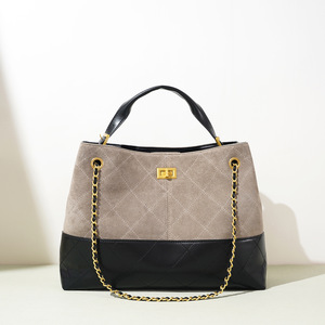 Thiết kế thương hiệu nổi tiếng phong cách mới cổ điển màu nâu Da Lộn Túi xách chuỗi nút đóng cửa Crossbody Vai Túi - Product Image 3