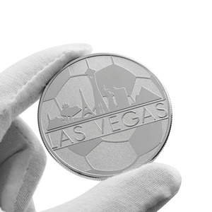 Pièce personnalisée 2d Logo Lettre Pièce en métal en alliage de zinc <span class=keywords><strong>Las</strong></span> <span class=keywords><strong>Vegas</strong></span> Football Compétition Souvenirs Sablage Effet Pièces d'argent - Product Image 1