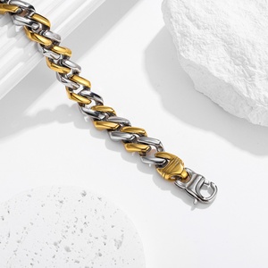 Cross-Border New <b>Titanium</b> Steel Spelling Color Fine Throwing Cuban for Bracelet 316 Stainless Steel Vacuum Plating Direct - Product Image 2