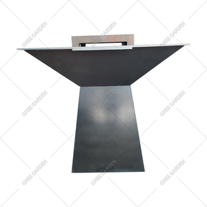 Parrilla de barbacoa al aire libre de acero Corten negro personalizada para leña y gas para fiesta doméstica en el patio trasero - Product Image 6