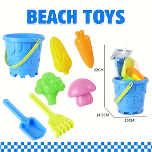 Set di Giocattoli da Spiaggia per Bambini all'Ingrosso, Attrezzi per Castelli di Sabbia con Secchielli, Spruzzini e Stampi per Cibo - Product Image 3