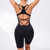 FLW Combinaison de Sport Haute Qualité en Nylon Élastique pour Femme, Bodysuit et Jumpsuit Une Pièce pour l'Entraînement et le Yoga