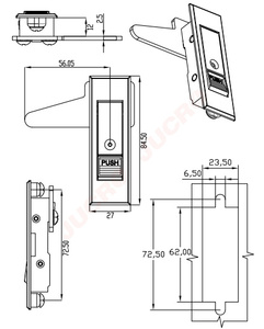DL720-1H Đỏ đẩy nút Tủ ổ khóa chung bảng điều khiển điện khóa Keyless cứu hỏa Tủ đẩy khóa - Product Image 2