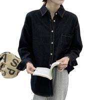 Camisa de mujer Casual Camisas manga larga de mezclilla blusa de mujer ropa suelta cómoda Tops moda camisa femenina