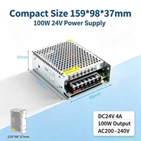 Fuente de Alimentación Conmutada OEM de Fábrica 100W 24V 4A, Adaptador de Corriente Industrial AC200-240V a DC24V para Luces LED y Equipos de Seguridad