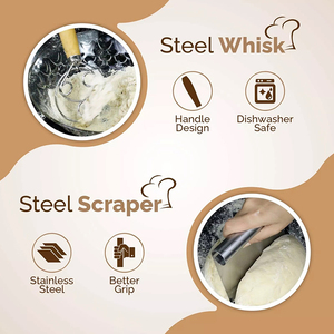 ชุดตะกร้าสำหรับหมักแ<span class=keywords><strong>ป</strong></span>้งขนมปังซาวโดว์แบบกำหนดเอง ขนาด 9 นิ้ว พร้อมชุดเริ่มต้นสำหรับมือใหม่ พร้อมแม่แบบ DIY ถุงเก็บ และอื่นๆ - Product Image 5