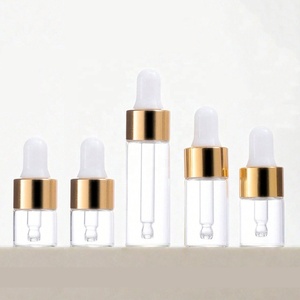 Mini rõ ràng huyết thanh chai thủy tinh nhỏ giọt 1ml 2ml 3ml <span class=keywords><strong>5ml</strong></span> Mỹ phẩm sang trọng nước hoa tinh dầu chai với vàng nhỏ giọt - Product Image 1