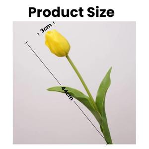 Nuovi Arrivi: <span class=keywords><strong>Tulipani</strong></span> Artificiali Realistici a Testa Singola, Bianchi e <span class=keywords><strong>Gialli</strong></span>, 44cm, per Decorazioni Casa e Matrimoni - Product Image 2