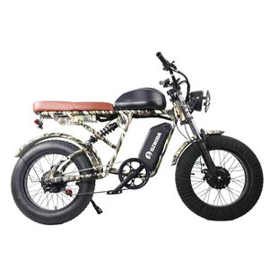 Pneus 20*4 pouces, batterie lithium 48V20ah, moteur sans balais 7 vitesses, double frein à disque hydraulique, double suspension, vélo électrique de montagne pour la neige - Product Image 4