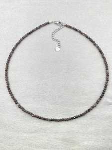 Collar de Obsidiana Facetada, Joyería Delicada con Piedras Preciosas, Cuentas Microfacetadas, Collar de Cristal, Joyería Minimalista, Collar con Piedras Preciosas Pequeñas - Product Image 6