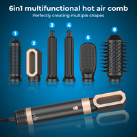 6 en 1 ionique électrique cheveux Styler haute vitesse souffleur de cheveux sèche-cheveux brosse à Air chaud Wrap Styler 1000W puissance AC moteur diffuseur buse
