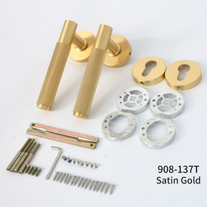 Maniglia per porta manichino interna in lega di zinco solido resistente oro nero lucidato per pistola in <span class=keywords><strong>metallo</strong></span> zigrinato maniglia per porta - Product Image 2