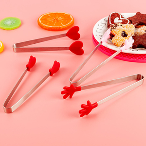 Silicone Mini Food <strong>Tongs</strong> 5Inch <strong>Hand</strong> Shape Serving Food Ice Cube Fruits Sugar Barbecue <strong>Tongs</strong> Kid for Colourful Small Food <strong>Tongs</strong> - Product Image 1